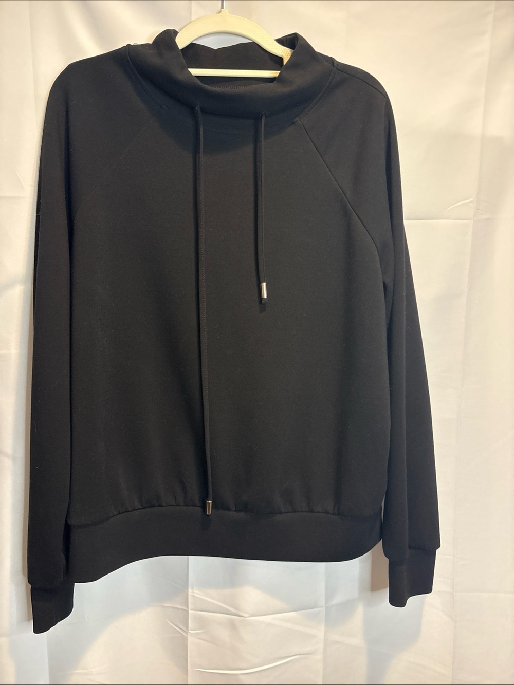 Women's Black Funnel Neck Hoodie Sweatshirt